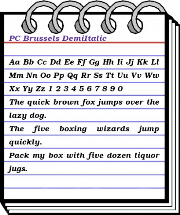 PC Brussels DemiItalic animated font preview