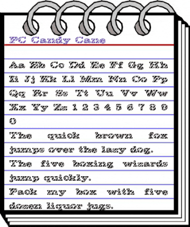 PC Candy Cane Regular animated font preview