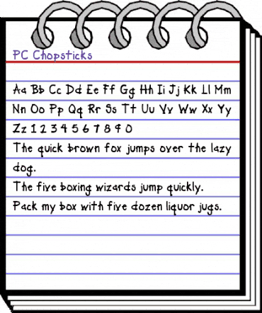 PC Chopsticks Regular animated font preview