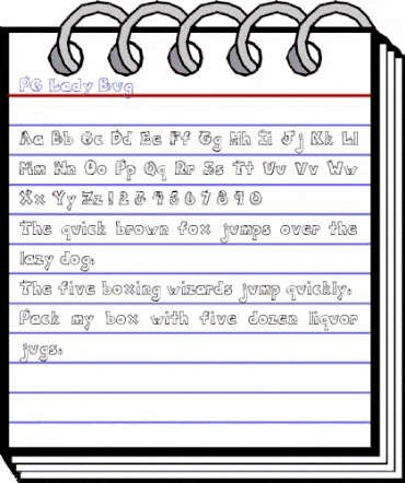 PC Lady Bug Regular animated font preview