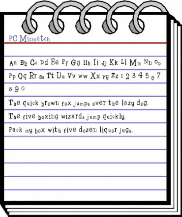 PC Mismatch Regular animated font preview