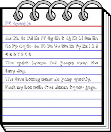 PC Speckle Regular animated font preview