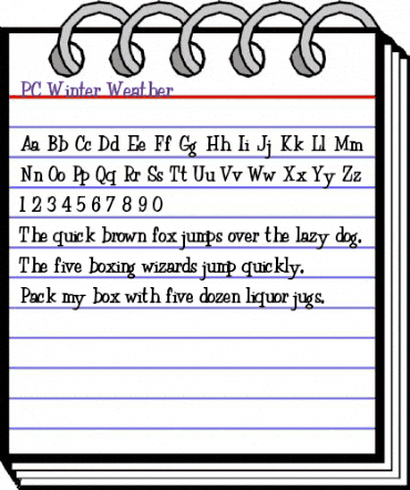 PC Winter Weather Regular animated font preview