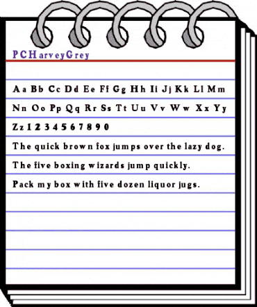 PCHarveyGrey Regular animated font preview PCHarveyGrey Regular animated font preview