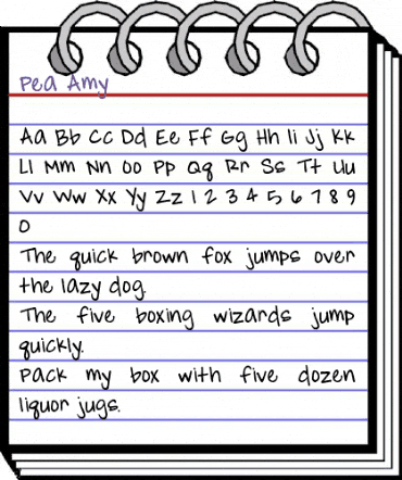 Pea Amy Regular animated font preview