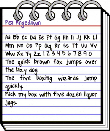 Pea Angedawn Regular animated font preview Pea Angedawn Regular animated font preview