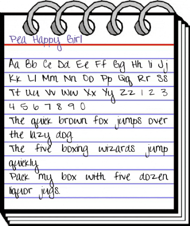 Pea Happy Girl Regular animated font preview Pea Happy Girl Regular animated font preview