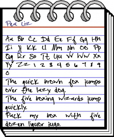 Pea Liz Regular animated font preview