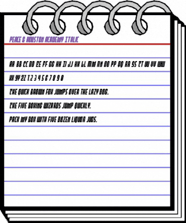 Peace & Houston Academy Italic Regular animated font preview