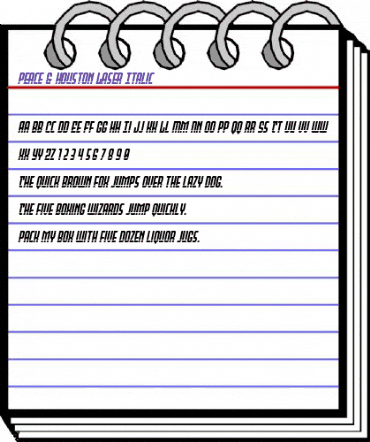 Peace & Houston Laser Italic Regular animated font preview