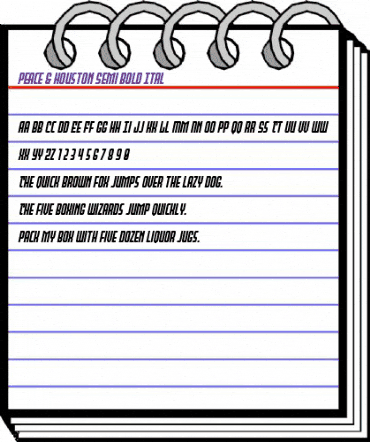 Peace & Houston Semi-Bold Ital Regular animated font preview