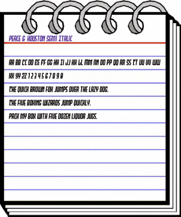 Peace & Houston Semi-Italic Regular animated font preview Peace & Houston Semi-Italic Regular animated font preview