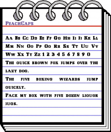 PeachCaps Normal animated font preview