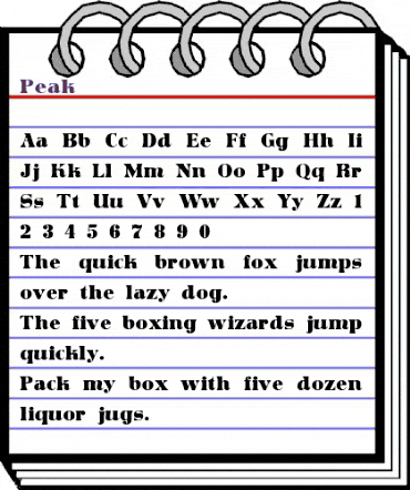 Peak Normal animated font preview