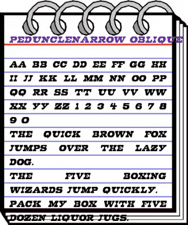 PeduncleNarrow Oblique animated font preview