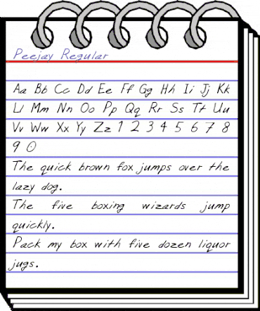 Peejay Regular animated font preview