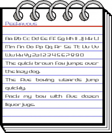 Peekavous Regular animated font preview
