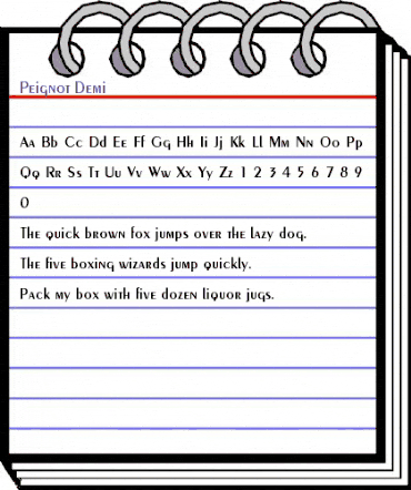 Peignot Demi animated font preview Peignot Demi animated font preview