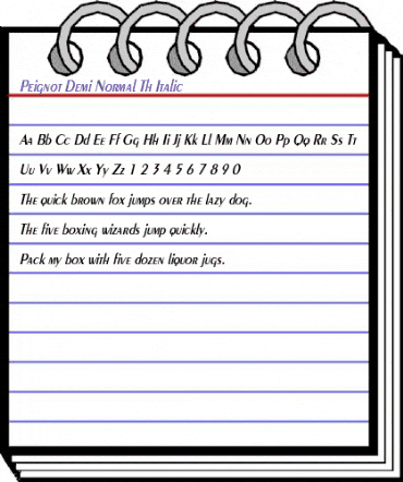 Peignot-Demi-Normal Th Italic Italic animated font preview