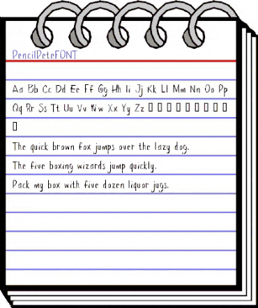 pencilPete FONT Regular animated font preview