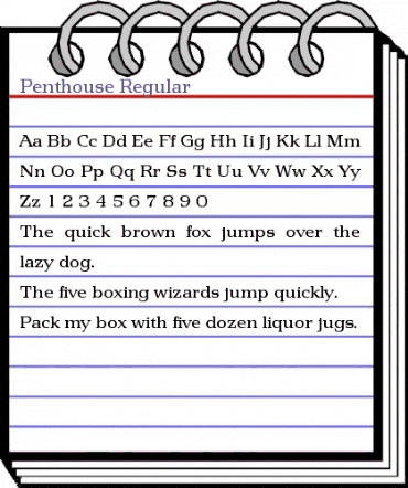 Penthouse Regular animated font preview