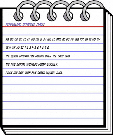 Pepperland Expanded Italic Expanded Italic animated font preview Pepperland Expanded Italic Expanded Italic animated font preview