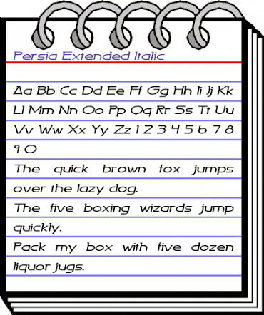 Persia Extended Italic animated font preview Persia Extended Italic animated font preview