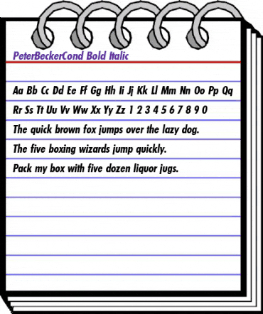 PeterBeckerCond Bold Italic animated font preview PeterBeckerCond Bold Italic animated font preview