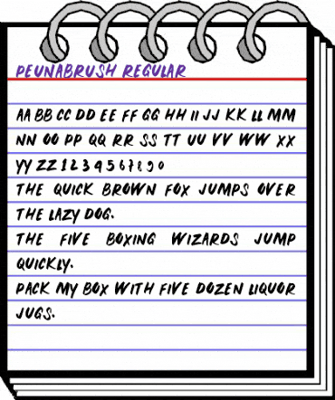 PEUNA BRUSH Regular animated font preview