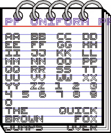PF Uniform Pro Regular animated font preview
