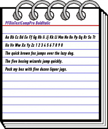 PF Din Text Comp Pro Bold Italic animated font preview PF Din Text Comp Pro Bold Italic animated font preview