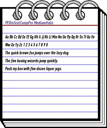 PF Din Text Comp Pro Medium Italic animated font preview PF Din Text Comp Pro Medium Italic animated font preview