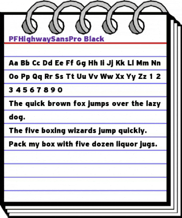 PF Highway Sans Pro Black animated font preview