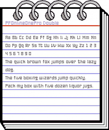 PF Online One Pro Double Regular animated font preview PF Online One Pro Double Regular animated font preview