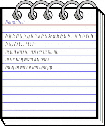 Phantacon Italic Italic animated font preview Phantacon Italic Italic animated font preview