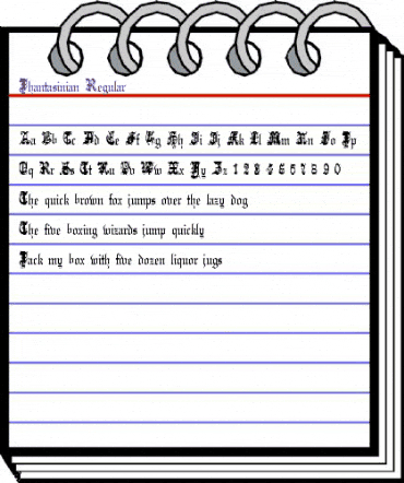 Phantasinian Regular animated font preview