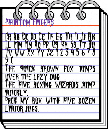 Phantom Fingers Regular animated font preview Phantom Fingers Regular animated font preview