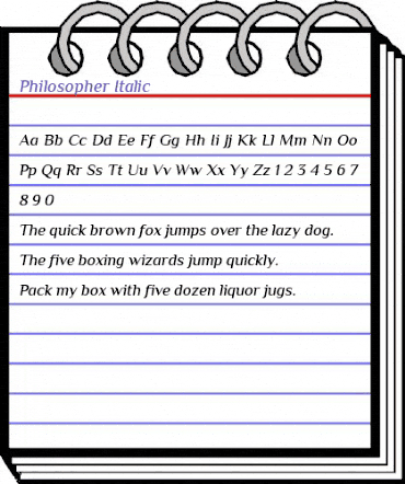 Philosopher Italic animated font preview Philosopher Italic animated font preview