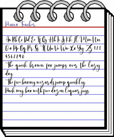 PianoTeacher Regular animated font preview