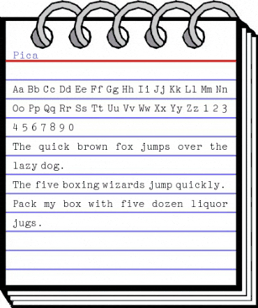 Pica Regular animated font preview