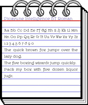 Picayune Intelligence BT Roman animated font preview Picayune Intelligence BT Roman animated font preview