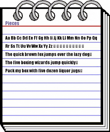 Pieces Regular animated font preview