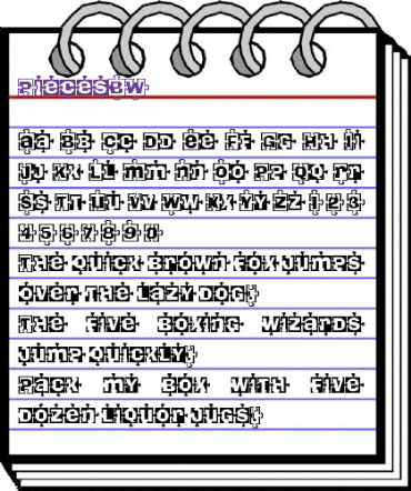 PiecesBW Regular animated font preview