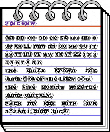 PiecesW Regular animated font preview PiecesW Regular animated font preview