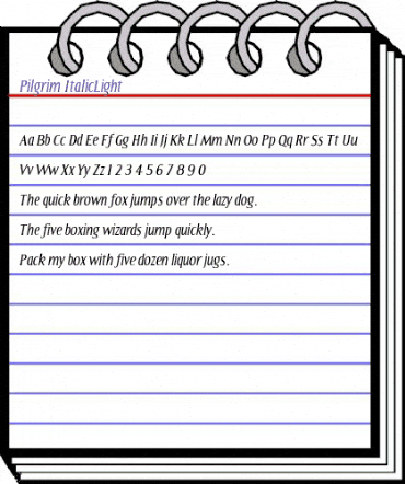 Pilgrim Italic animated font preview Pilgrim Italic animated font preview