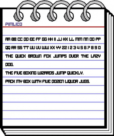 Pimlico Regular animated font preview Pimlico Regular animated font preview