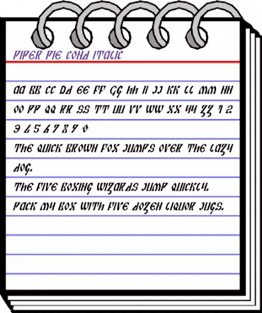 Piper Pie Cond Italic Cond Italic animated font preview