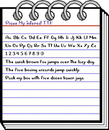 Pique My Interest Regular animated font preview