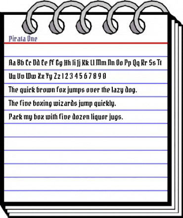 Pirata One Regular animated font preview