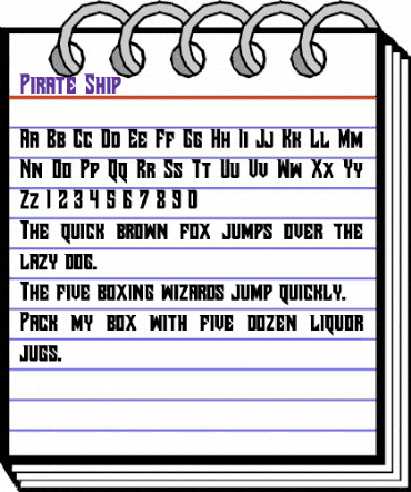 Pirate Ship Regular animated font preview